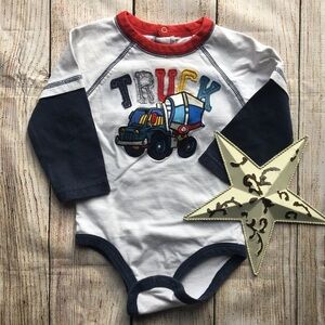 5/$15  Truck Long Sleeve Onesie size 3-6 months
